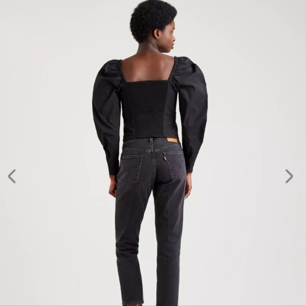 Levi's Louise Black Puff Sleeve Top - Picture 2 of 5